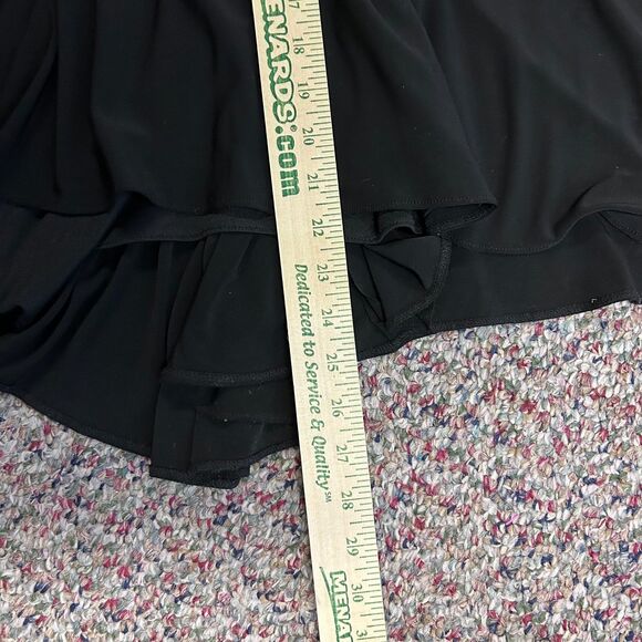 Betsy & Adam Black One Shoulder Long Formal Gown with Silver Bead Detail Size 6 - Picture 15 of 15